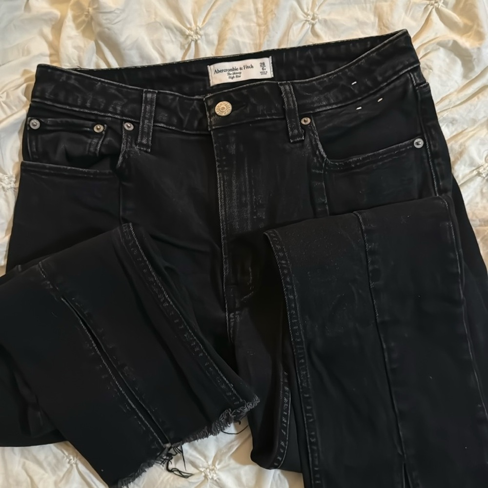 Abercrombie curve love black skinny high rise jeans